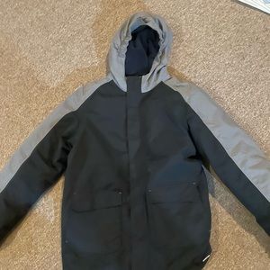 Boys Lands End Squall Jacket - black/gray size 18-20 - very good used condition
